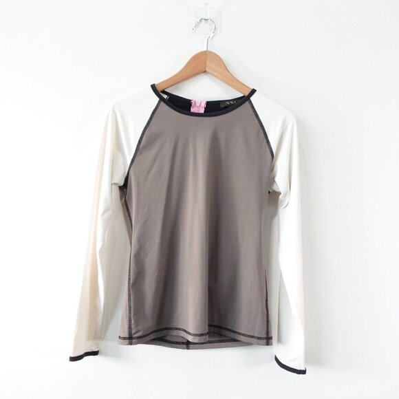 Alala Top Women Small Activewear Gray White Sports Colorblock Zip Back CANADA - Picture 4 of 13